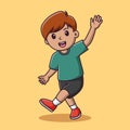 Cute little boy cartoon waving hand,vector cartoon illustration,cartoon clipart