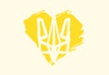 Stylized Ukranian Trident in Heart Shape