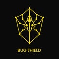 Bug Shield Logo Concept. Animal, Insect and Line Logotype