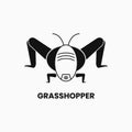 Grasshopper Logo Concept. Silhouette, Flat, Insect and Simple Logotype