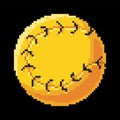 Pixelated image of yellow baseball softball ball