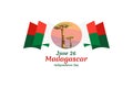 June 26 Independence Day of Madagascar vector illustration. Royalty Free Stock Photo