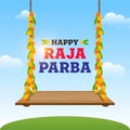 Happy Raja Parba - Vector illustration