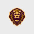 Abgry Lion Head Roaring. Mascot Logo Template Vector Royalty Free Stock Photo