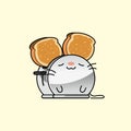 Mouse like toaster with crispy bread ears Royalty Free Stock Photo
