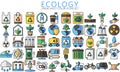 Ecology and Nature multi color Icons set Royalty Free Stock Photo