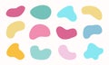 Abstract blotch shape collection. Liquid blob elements of pastel tone color.