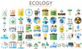 Ecology and Nature multi color Icons set Royalty Free Stock Photo