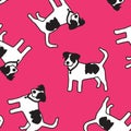 Cute Puppy pattern on a Light Pink Background. Lovely Nursery Art for Card