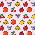 Fruits vector pattern seamless background