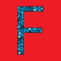 Capital Letter F. Vector abstract alphabet design Royalty Free Stock Photo