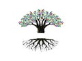 Rainbow tree logo template vector