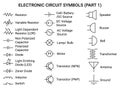 Electronic circuit symbols Part 1 Royalty Free Stock Photo