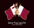 Qatar Flag Label Pin Vector illustration Royalty Free Stock Photo