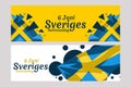 Translation: June 6, National Day. Happy Sweden National Day Royalty Free Stock Photo