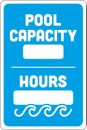 Pool Capacity & Pool Hours Sign | Template for HOAs, Hotels, and Property Management | Vector Signage