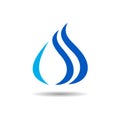 Simple flame logo design. Blue flame icon. Royalty Free Stock Photo
