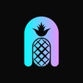 letter A and pineapple logo concept. combination, simple, negative space, gradient, modern, elegant and unique logotype