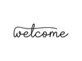 Welcome Black text lettering hand drawn calligraphy with Line square isolated on white background vector design Royalty Free Stock Photo