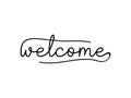 Welcome Black text lettering hand drawn calligraphy with Line square isolated on white background vector design Royalty Free Stock Photo