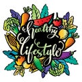 Healthy lifestyle lettering. Poster quotes.