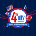 4th July Happy Independence Day design template. Royalty Free Stock Photo