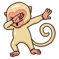 Cute little albino monkey cartoon dancing