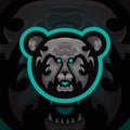 angry bear head illustration. scary, creative, animal, cartoon and mascot style Royalty Free Stock Photo