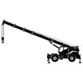 Mobile construction crane silhouettes, Elevating Construction Crane Royalty Free Stock Photo
