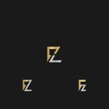 Alphabet Initials logo FZ, ZF, F and Z