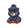 Cute little mandrill cartoon sitting