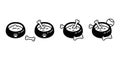 Dog food bowl icon logo symbol vector bone french bulldog cartoon character illustration design clip art Royalty Free Stock Photo