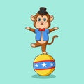 Cartoon character monkey circus