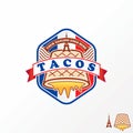 Unique but simple delicious tacos bread and Eiffel tower image graphic icon logo design abstract concept vector stock.