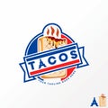 Unique and simple delicious tacos bread and Eiffel tower image graphic icon logo design abstract concept vector stock