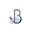 B icon logo design isolated moon magic baby letter symbol