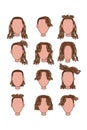 dreads cartoon design vector set