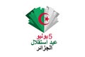 Translation: 5th of July. Independence Day of Algeria.