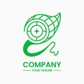 insect catching net target logo concept. flat, combination and line style
