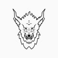 beast hyna logo concept. scary, animal and line lart style Royalty Free Stock Photo