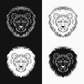 lion head illustration. line art style Royalty Free Stock Photo