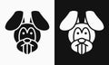 rabbit head concept logo. black and white. simple, flat, cartoon, modern and animal logotype