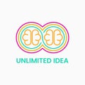 unlimited idea. infinite and brain concept logo Royalty Free Stock Photo