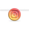 3D Rendering instagram logo icon