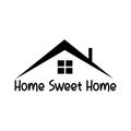 Home Sweet Home Sign. Vector vintage illustration with house hood and chimney Royalty Free Stock Photo