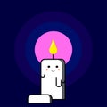 Candle cute icon design with blue gradient color background. flat design