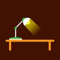 Desk lamp modern vector illustration. Table lamp icon, flat design style. Royalty Free Stock Photo