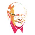 Warren Buffett simple colour vector Royalty Free Stock Photo