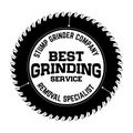 Stump Grinder and axe logo design Royalty Free Stock Photo