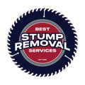 Stump Grinder and axe logo design Royalty Free Stock Photo